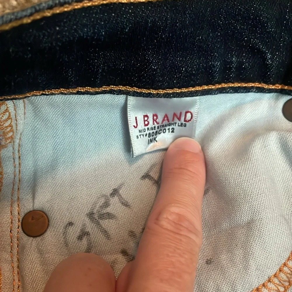 J Brand Mid Rise Straight Leg Jeans - Picture 6 of 7